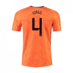 Camisola Países Baixos VIRGIL 4 Equipamento Primeiro Euro 2020 Manga Curta